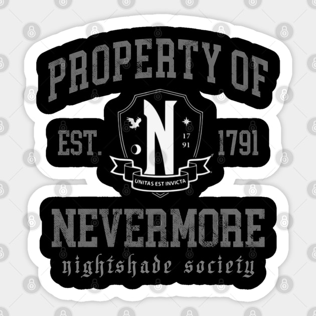 nevermore academy (distressed) Sticker by RichyTor